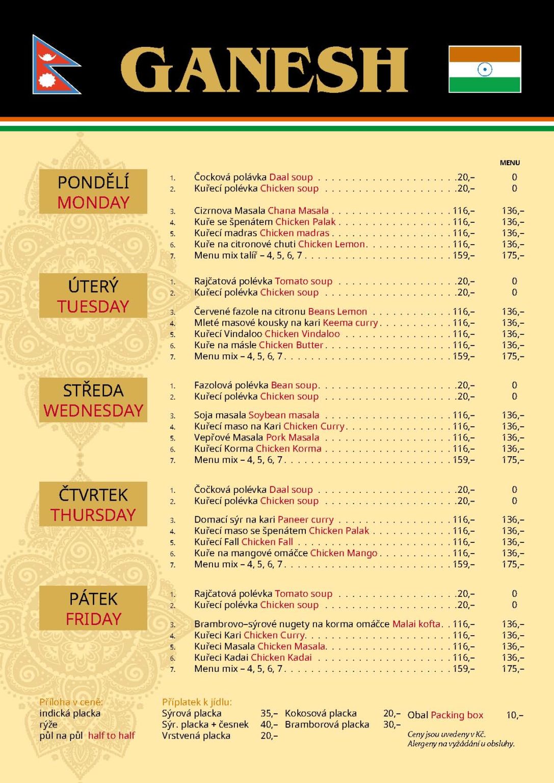 Denní menu Ganesh